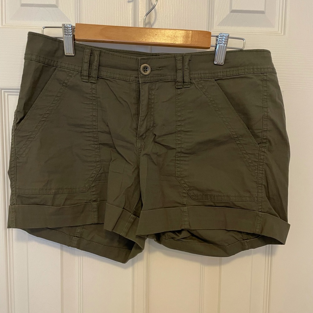 Olive cargo shorts